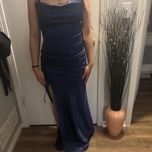 Elegant Navy Blue Evening Dress